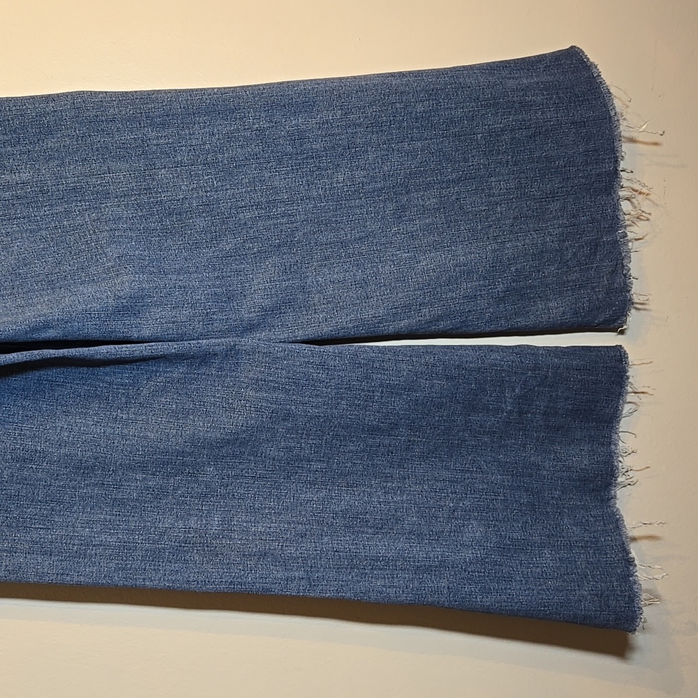 Frame Le Palazzo Ankle Super Strech Wide-Leg Raw Hem Cotton Denim Jeans - Picture 9 of 14
